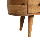 Mini Wooden Rounded Entertainment Unit - Oak