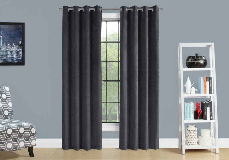 2 Pieces Set, Curtain Panel, Room Darkening, Grommet, Contemporary & Modern