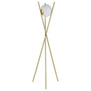 Yamileth - Spherical Bulb Metal Tripod Floor Lamp - Gold