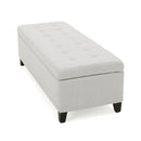 Home Mission - Upholstered Storage Ottoman Bench - Light Gray