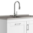 Shaker - Modern Wide Laundry Cabinet With Faucet And Stainless Steel Sink - White