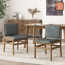 Contemporary Dining Chair Set Upholstered Fabric With Rubberwood Frame