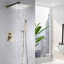 12" Ceiling Mount Shower System With Rain Mixer And Handheld Shower