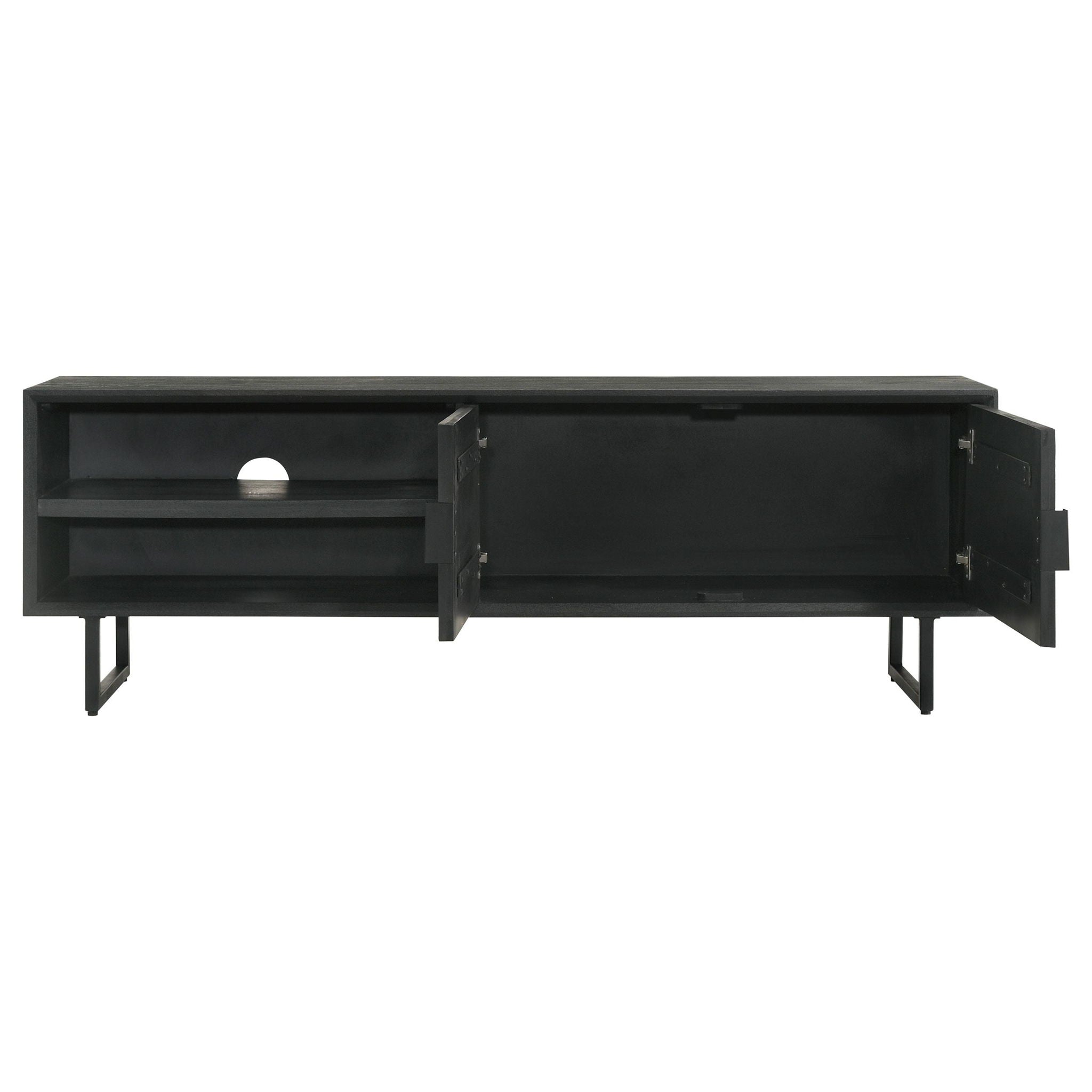 Marsden 2-door Mango Wood 70-inch TV Stand Charcoal Black