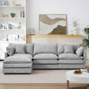 Contemporary Modular Sectional Sofa Set With Movable Ottoman