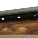 Full size Upholstered Platform Bed with Storage Headboard, Sensor Light and a set of Sockets and USB Ports, Linen Fabric, Gray