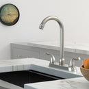 Stainless Steel Kitchen Sink Faucet With 2 Handles, 3 Hole Installation