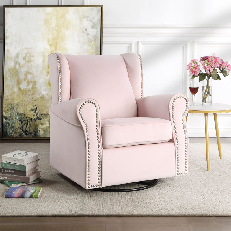 Tamaki - Glider Chair With Swivel - Pink