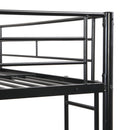 Modern Metal Bunk Bed, Full Over Full, No Box Spring Needed - Black