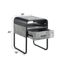 Raziela - 22" End Table - Concrete Gray & Black