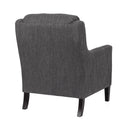 Contemporary Club Chair With Upholstered Fabric And Rubberwood Legs