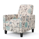 Floral Print Push Back Chair For Elegant Home Decor - White / Blue