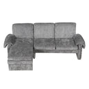 Convertible Futon Sofa Bed With Adjustable Backrest, Reversible Chaise Lounge And 2 Removable Armrest Pillows