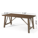 Farmhouse Style Dining Table With Wood Like Top