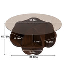 Round Coffee Table With Storage For Living Room - Walnut