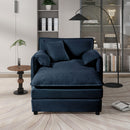 Oversized Chair With Movable Ottoman, Soft Upholstered Lounge Chair