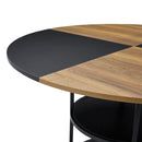 Diameter - Modern Splicing Circular Dining Table Double Layer Storage - Wood / Black