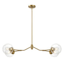 Jewel - 4 Lights Modern Farmhouse Chandelier Ceiling Hanging Light Fixture - Clear / Gold