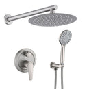 Wall Mounted Shower Set With High Pressure 10" Rain Shower Head And 5 Function Handheld Shower Head