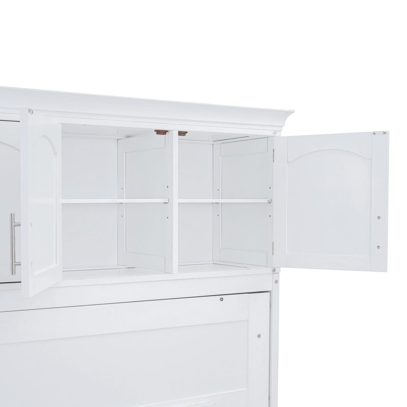 Murphy Modern Bed With Top Cabinets For Space Saving And Comfort