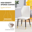 4 Modern Dining Chairs With Stylish Patterned Backrest And Metal Legs