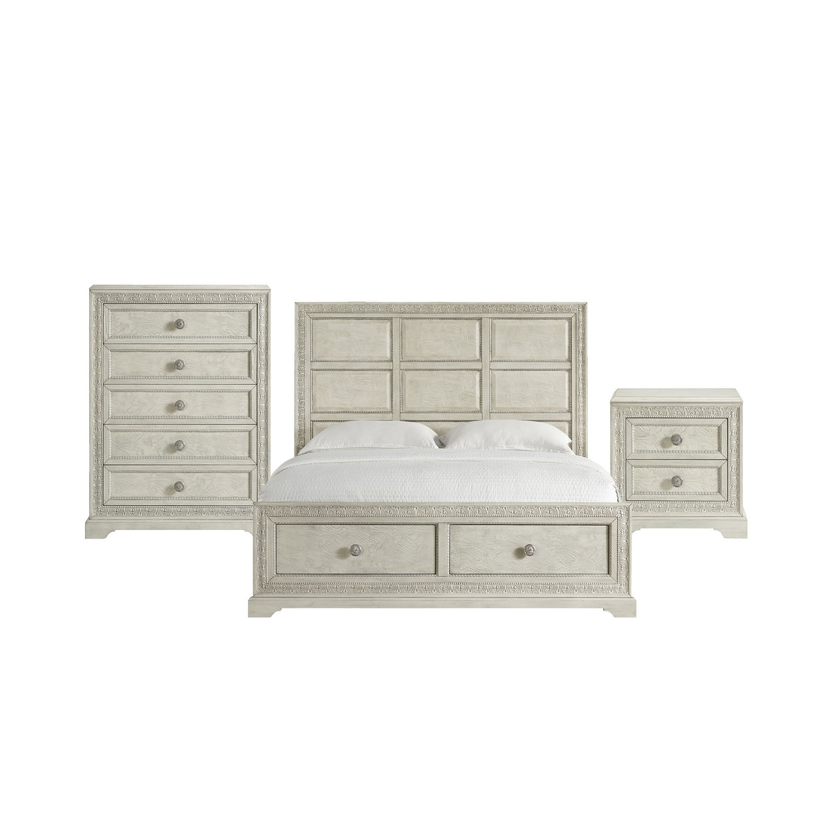 Romilly Storage Bedroom Set in White by Elements International