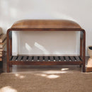 Buffalo - Slatted Square Bench - Brown