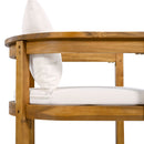 Abaco - Outdoor Patio 7 Pieces Dining Set With Chairs And Table - Teak / Beige