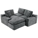 Cloud Sectional Sofa With Double Layer Cushion And Side Pockets, Free-Combined