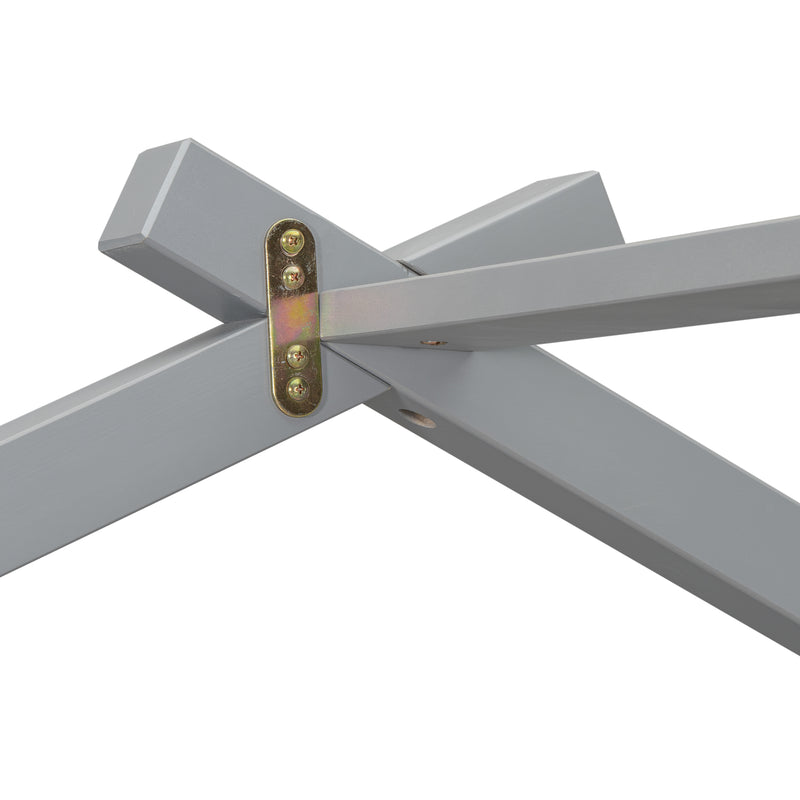 Full House Bed with Roof Frame, Bedside-shelves, Under Bed Storage Unit,Grey