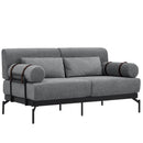 Modern Loveseat Sofa 2 Seater With USB Ports, Cylindrical Armrests
