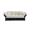 Queen Pull Out Sofa Bed, 3 In 1 Convertible Sleeper Tufted With 2 Soft Pillows