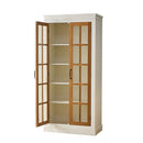 Rustic Style Display Cabinet With Glass Doors For Collectibles