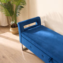 Wide Storage Soft Ottoman Bench With Armrests