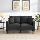 Modern Upholstered Loveseat Sofa With High Resilience, Wooden Frame - Dark Gray
