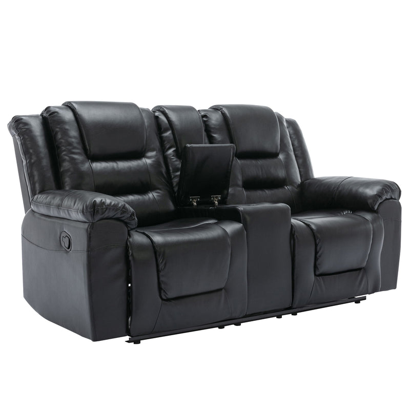 Home Theater Recliner Set Manual Recliner Chair With Wide Armrest, Two Built-In Cup Holders For Living Room