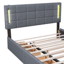 Upholstered Platform Bed With Trundle & Drawers