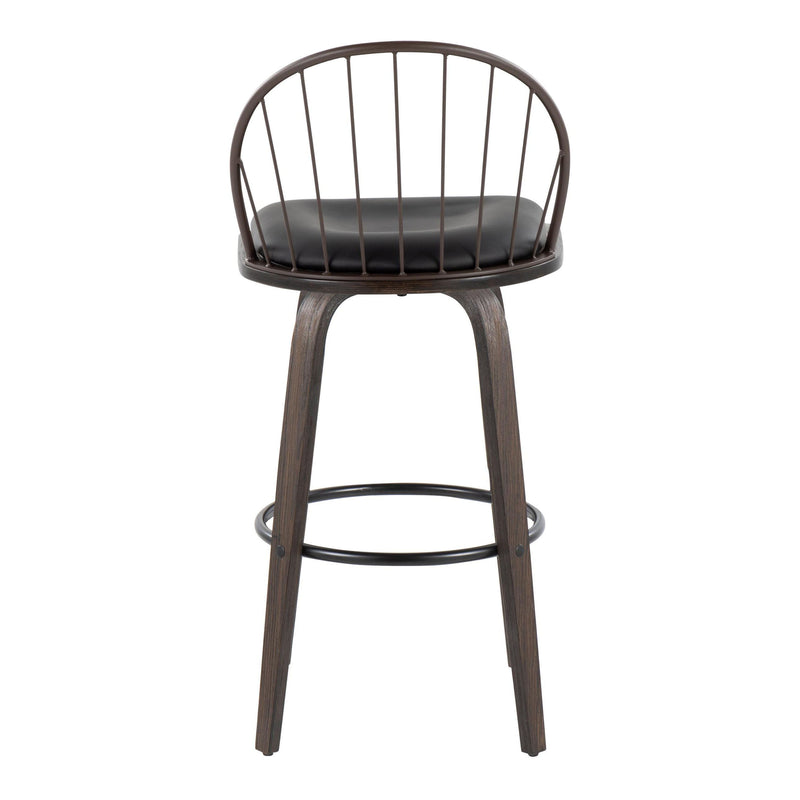 Riley - Industrial / Urban Fixed Height Barstool With Swivel With Removable Cushion (Set of 2)