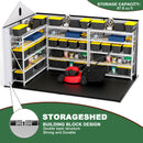 8 Ft. W X 12 Ft. D Plastic Storage Shed With Floor - Black / Gray