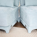Stylish Sofa With Ottoman And Lumbar Pillows, Ergonomic Design