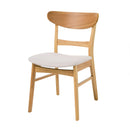 Mid Century Modern Dining Chair With Upholstered Seat And Wood Frame