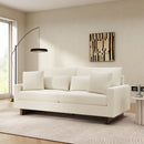 Modern Corduroy Loveseat Sofa With 4 Pillows