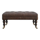 Buffalo - Leather Ottoman With Castor Legs