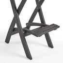 Outdoor Folding Acacia Wood Barstools With Rattan Backrest And Seat