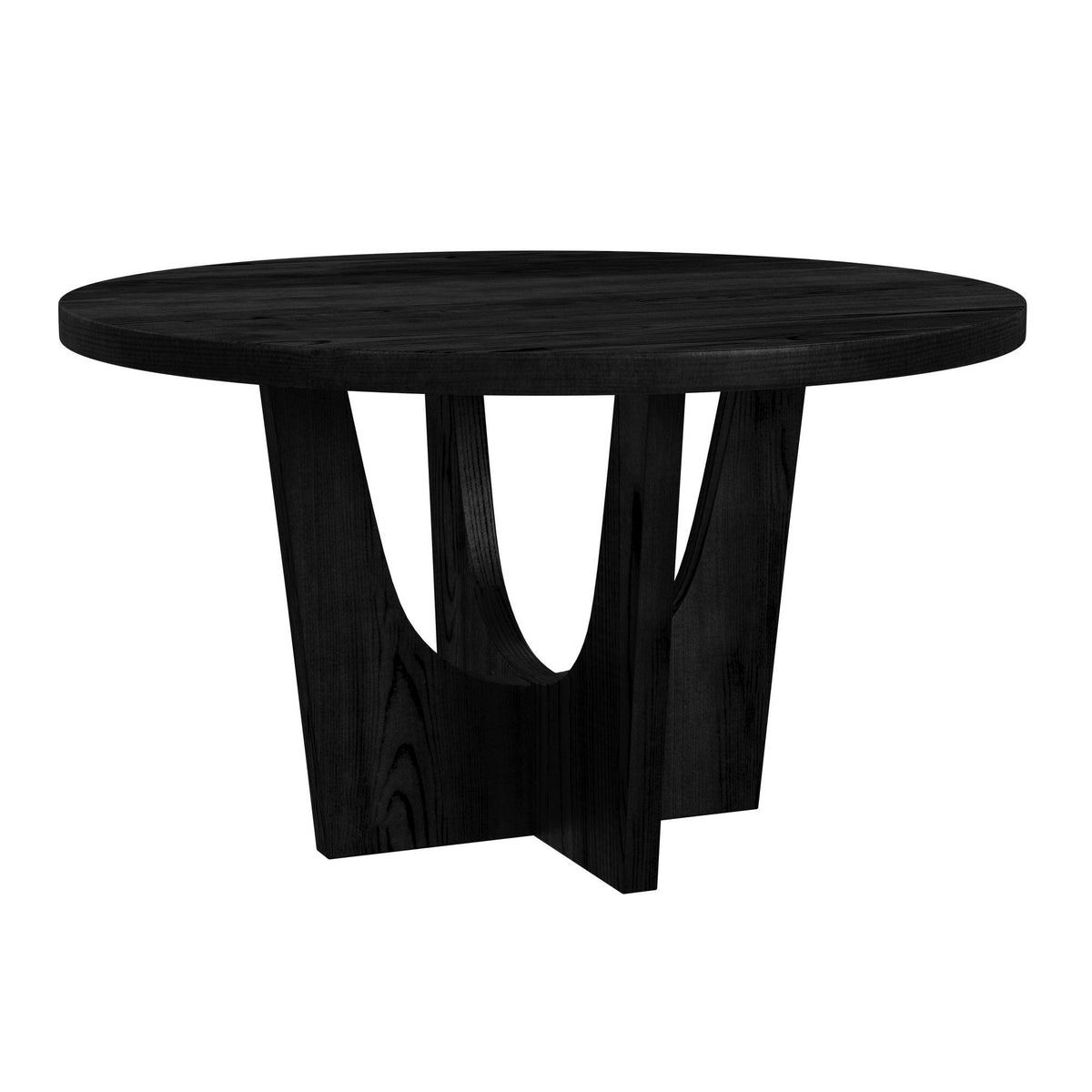 Oregon Round Table With Wood Top in Black by Elements International, view 2