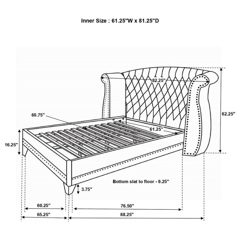 Barzini - Upholstered Wingback Bed