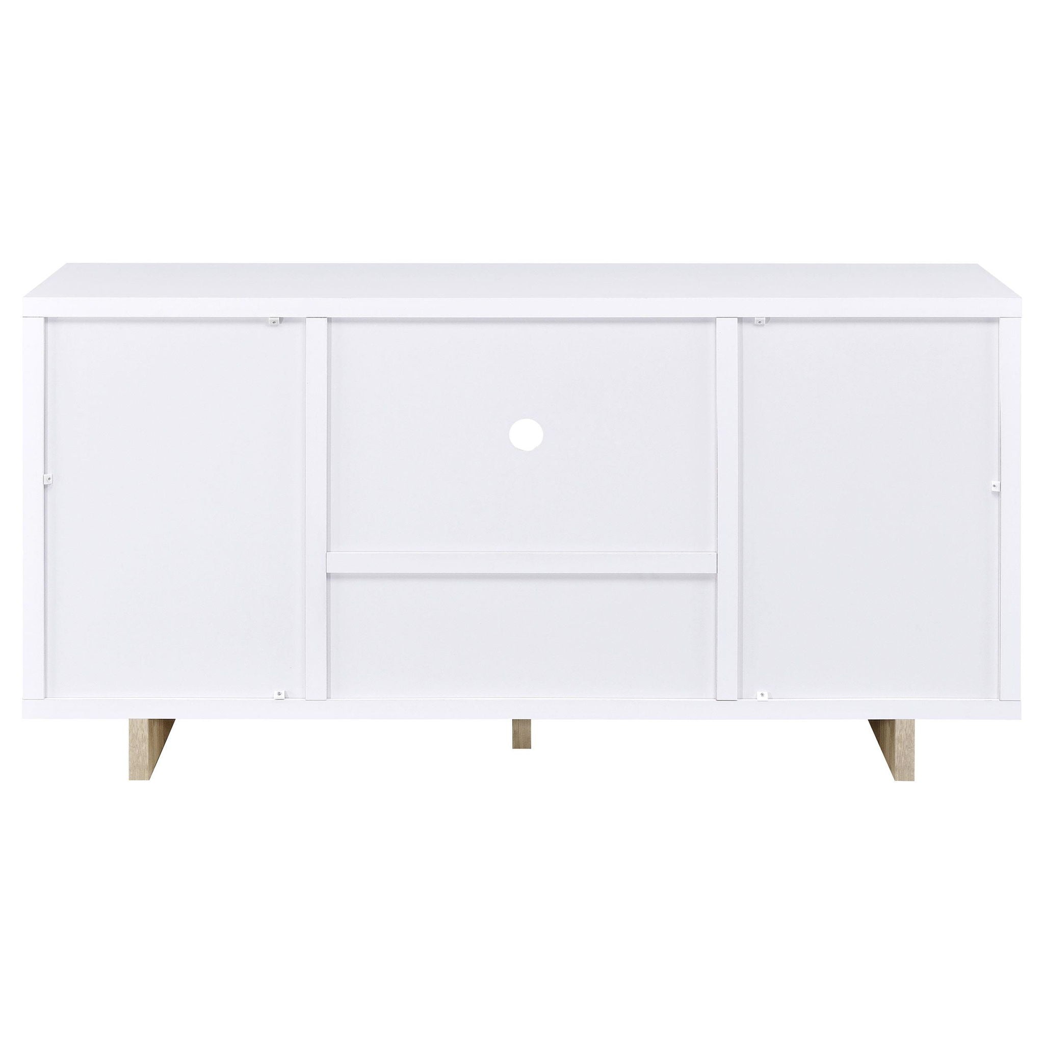 Dalton 2-door Storage Cabinet White and Distressed Pine