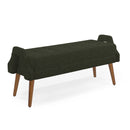 Modern Living Room Bench With Looped Yarn Fabric And Rubber Wooden Legs
