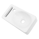 Rectangle, Wall Mount Bathroom Sink & Single Faucet Hole - White