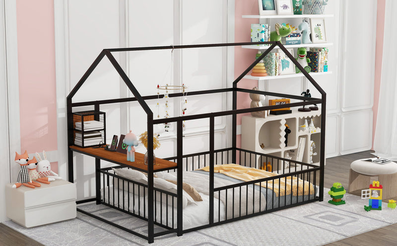 House Frame With Desk, Shelves, Power Outlets And USB Ports